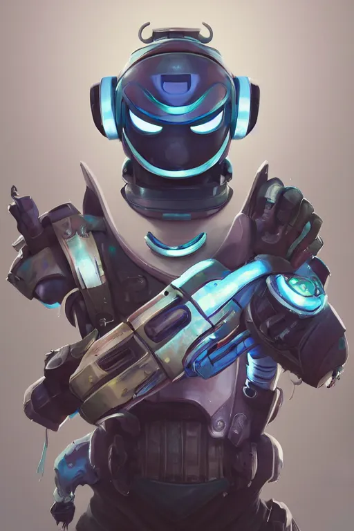 Image similar to epic mask helmet robot ninja portrait stylized as fornite style game design fanart by concept artist gervasio canda, behance hd by jesper ejsing, by rhads, makoto shinkai and lois van baarle, ilya kuvshinov, rossdraws global illumination radiating a glowing aura global illumination ray tracing hdr render in unreal engine 5