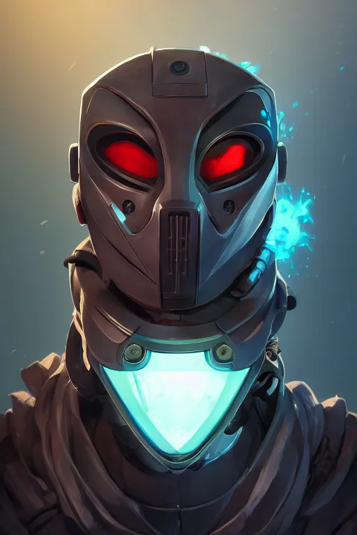 Image similar to epic mask helmet robot ninja portrait stylized as fornite style game design fanart by concept artist gervasio canda, behance hd by jesper ejsing, by rhads, makoto shinkai and lois van baarle, ilya kuvshinov, rossdraws global illumination radiating a glowing aura global illumination ray tracing hdr render in unreal engine 5