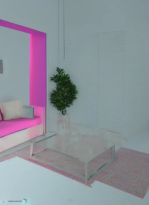 Prompt: pretty in pink, global illumination, render