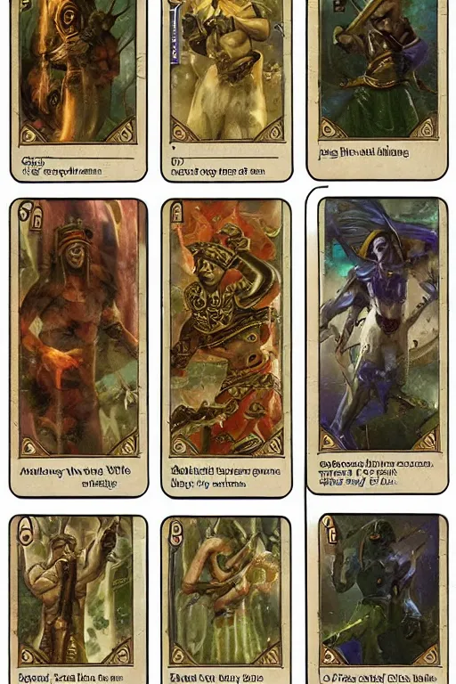 Prompt: ancient babylonian mtg cards