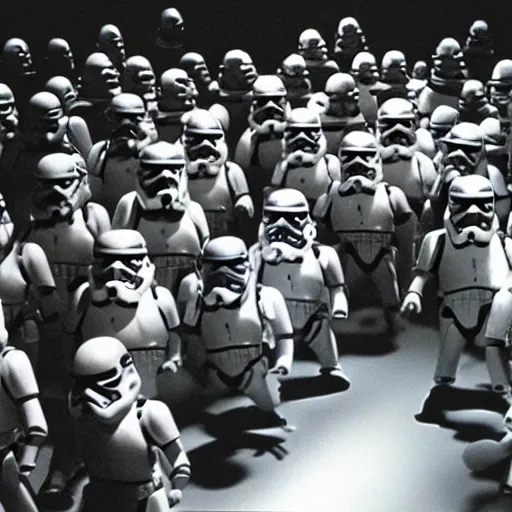 Image similar to crowd of star wars cantina aliens, production still