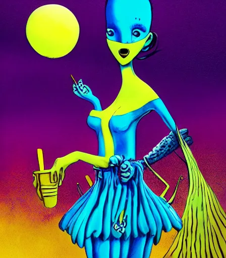 Image similar to My Dress Up Darling by Alex Pardee and Nekro and Petros Afshar, and James McDermott,unstirred paint, vivid color, cgsociety 4K