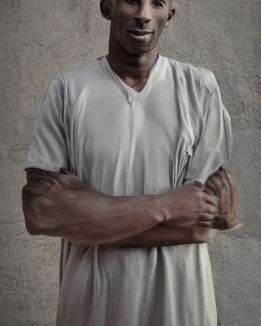 Prompt: portrait of kobe bryant, peaceful, old and wrinkled, photography by steve mccurry, trending on artstation