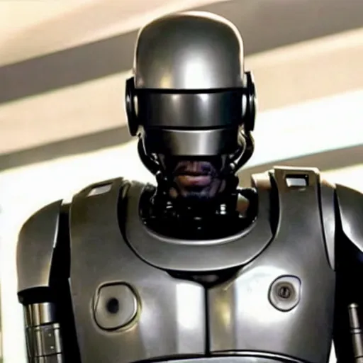 Image similar to movie still of Snoop Dogg as Robocop