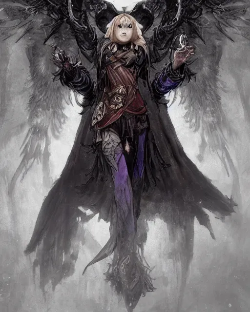 Image similar to Raven Mage, spell, fog, magic the gathering artwork, D&D, fantasy, cinematic lighting, centered, symmetrical, highly detailed, digital painting, artstation, concept art, smooth, sharp focus, illustration, volumetric lighting, epic Composition, 8k, art by Akihiko Yoshida and Greg Rutkowski and Craig Mullins, oil painting, cgsociety