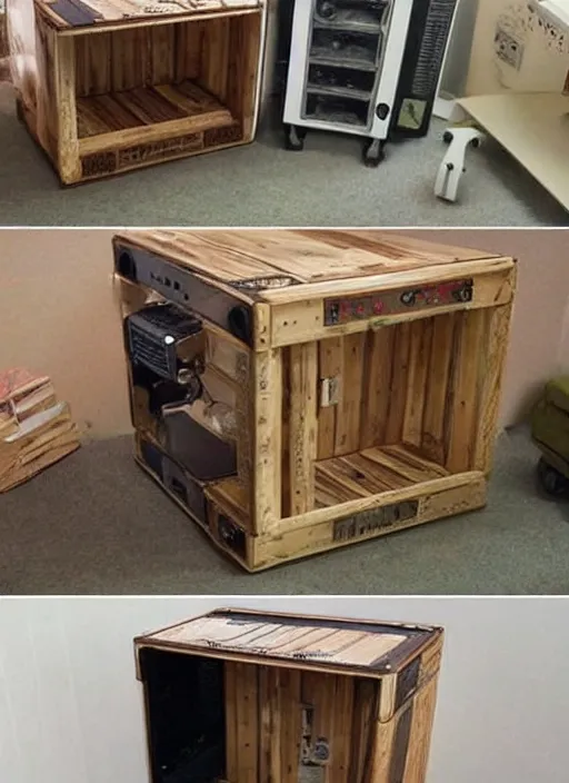 Image similar to a gaming computer made out of wood pallet