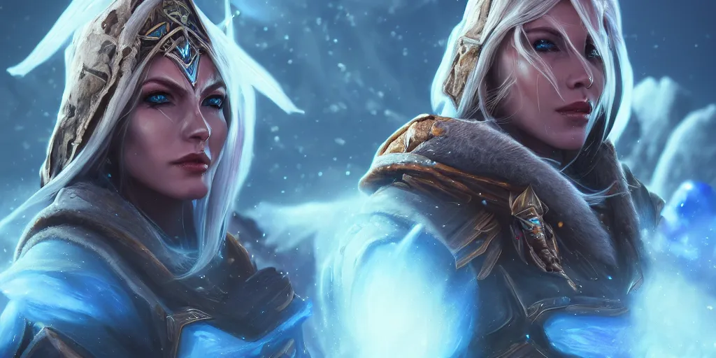 Image similar to hyperrealist portrait of sylvanas windrunner on a blue planet. by bayard wu, fantasy, photorealistic, octane render, unreal engine, dynamic lighting, trending on artstation, poster, volumetric lighting, very detailed faces, 4 k, award winning