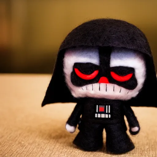 Prompt: darth vader, felt