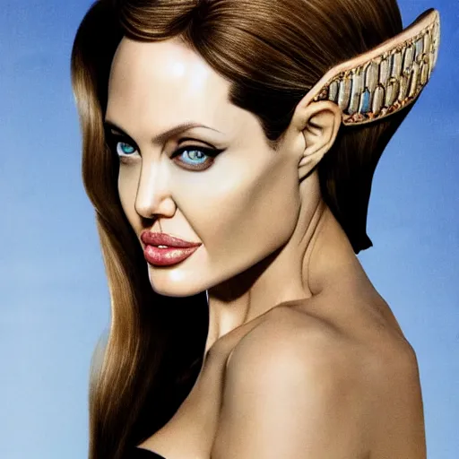 Image similar to an amazing award winning photo of angelina jolie as princess zelda