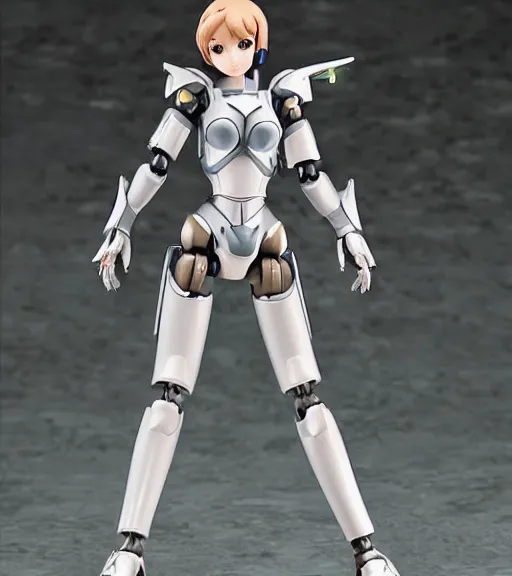 Image similar to Girl in mecha cyber Armor, portrait of the action figure of a girl, with bare legs，in the style of Kotobukiya ，anime figure