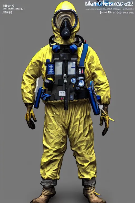 man wearing class a hazmat, highly detailed, digital Stable Diffusion