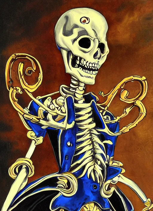 Image similar to sega saturn mr. bones rococo painting