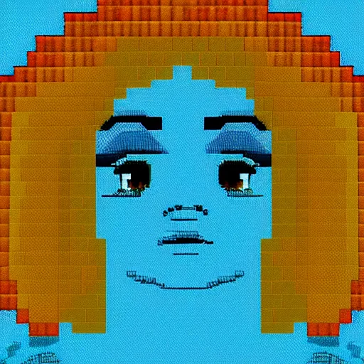 Image similar to if i was in a city looking up at the sky to see god's female face looking down at me, hd pixelart, detailed