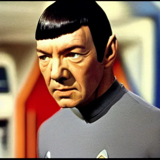 Image similar to kevin spacey as spock, star trek, original series, tv show, 6 0's,