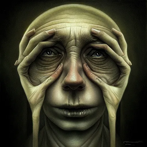 Image similar to dark energy piercing the light of my being. by anton semenov, hyperrealistic photorealism acrylic on canvas