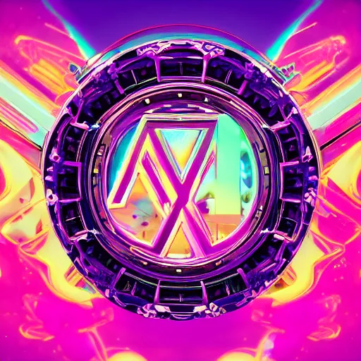 Image similar to a and w vaporwave logo, colorful, digital art, cosmic, 3 d high definition, trending on art station, photorealistic, high resolution, 8 k, octane, hyper detailed, insane details, intricate, elite, ornate, elegant trend, highly detailed and intricate, sharp focus, photography, unreal engine