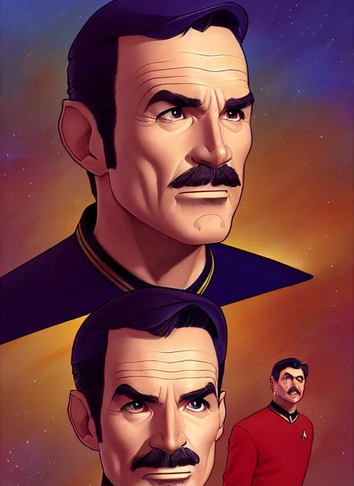 Prompt: cute star trek officer daniel plainview, natural lighting, path traced, highly detailed, high quality, digital painting, by don bluth and ross tran and studio ghibli and alphonse mucha, artgerm