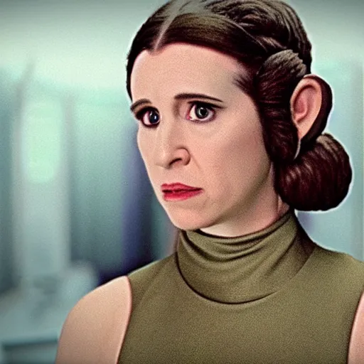 Image similar to rachel levine as princess leia in star wars episode 6, 8k resolution, full HD, cinematic lighting, award winning, anatomically correct