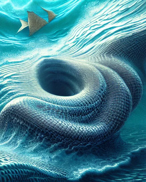 Prompt: a hyper - detailed 3 d render of aquatic animals of the cresting waves, surrealism!!!!! surreal concept art, lifelike, photorealistic, digital painting, aesthetic, smooth, sharp focus, artstation hd, by greg rutkowski, klimt and nixeu and ian sprigger and wlop and krenz cushart,