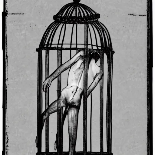 Image similar to images of the body as a cage for the soul