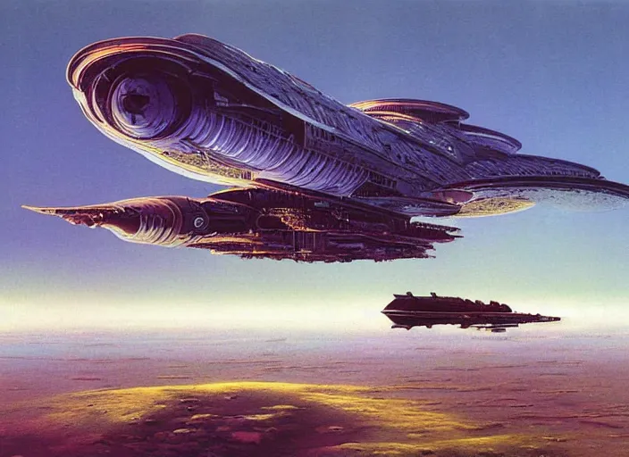 Image similar to a spaceship in an empty landscape by bruce pennington