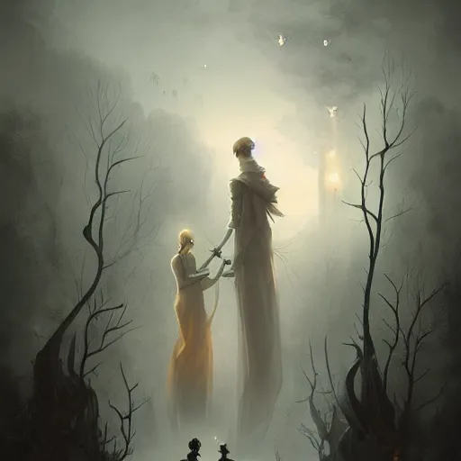 Image similar to ghosts, by peter mohrbacher and mikko lagerstedt