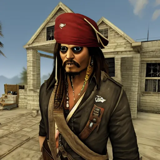 Image similar to jack sparrow in csgo. csgo screenshot