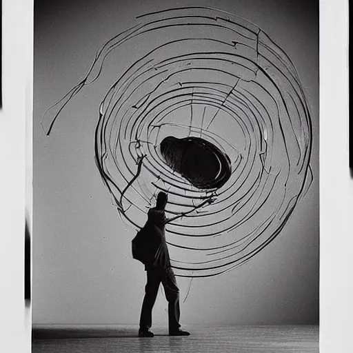 Image similar to A print. A rip in spacetime. Did this device in his hand open a portal to another dimension or reality?! by Cornelia Parker, by Brett Weston dynamic