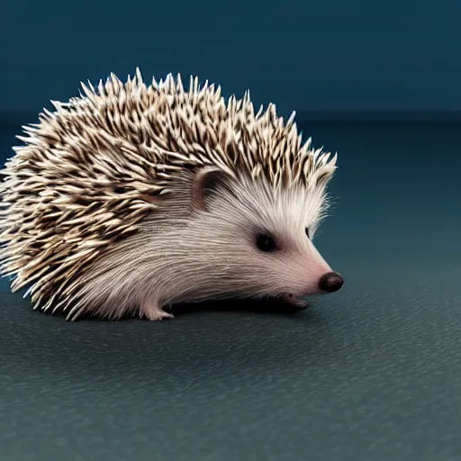 Image similar to beautiful hedgehog, fantasy, drawing, pencil cute, the creation process, rendered in octane, pools of water