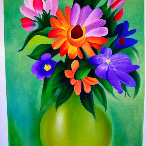 Prompt: A beautiful painting of flowers by Georgia O\'Keeffe