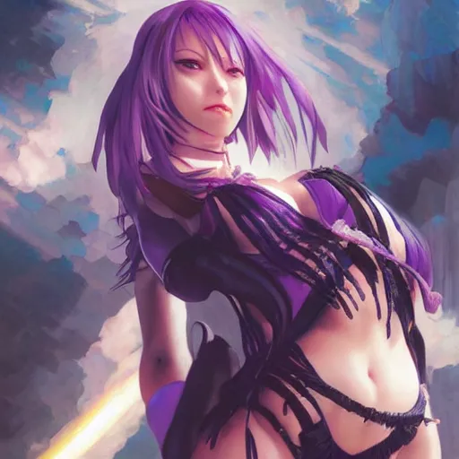 Image similar to Ayane from Dead or Alive by Stanley Artgerm Lau, greg rutkowski, thomas kindkade, alphonse mucha, loish, norman Rockwel