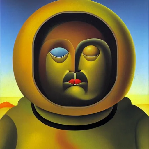 Prompt: portrait of a mars colonist by botero