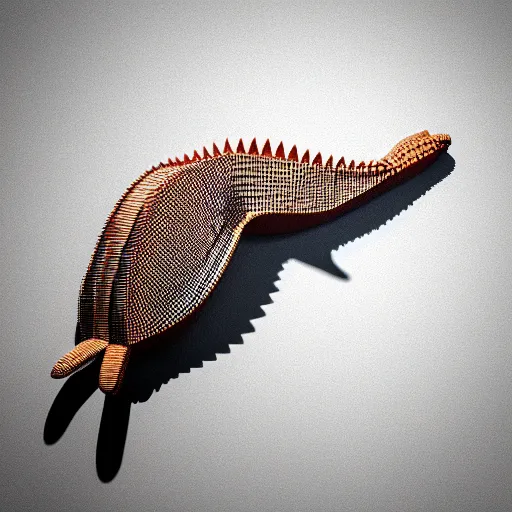 Prompt: crocodile but minimalistic concept art by frank stella, colorful, vray, depth of field, trending on artstation, minimalism