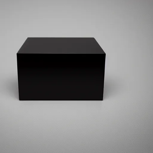 Prompt: a black cube on a white background.