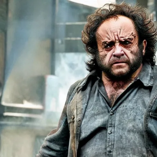 Prompt: danny devito as wolverine in the movie The Wolverine