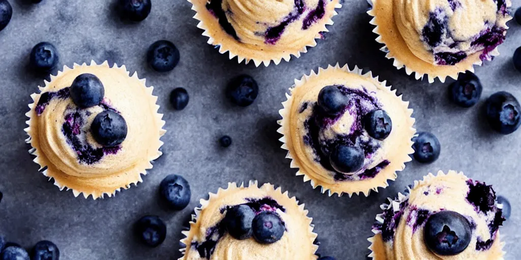 Image similar to a blueberry cupcake made of cardboard