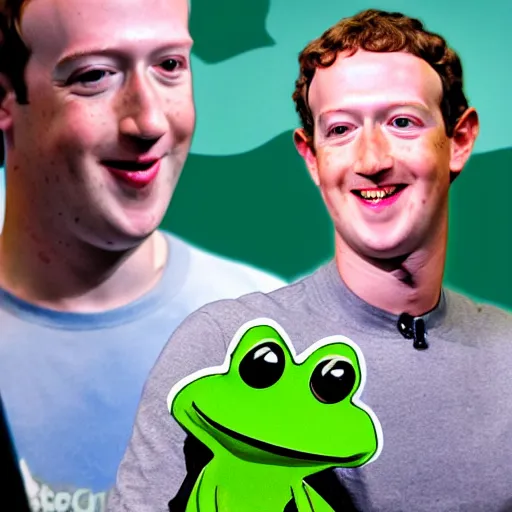 Prompt: mark zuckerberg holding a frog