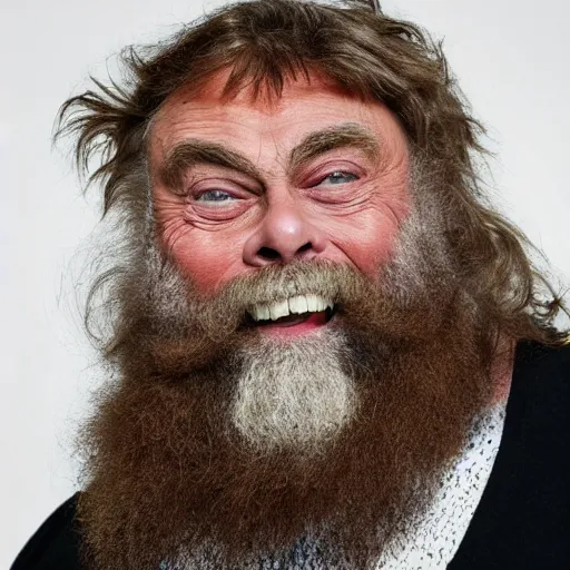 Image similar to close up shot of brian blessed now living life as a pelican to prepare for role in roald dahl adaptation. photography, photographic