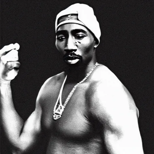 Image similar to photo of 2pac today if he was still alive.