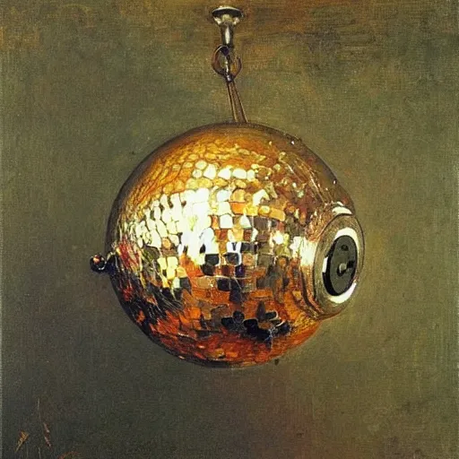 Image similar to disco ball as a fish by ilya repin