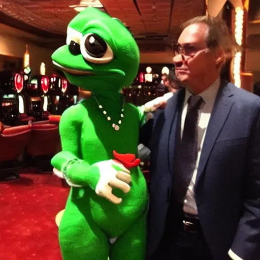 Prompt: pepe in casino
