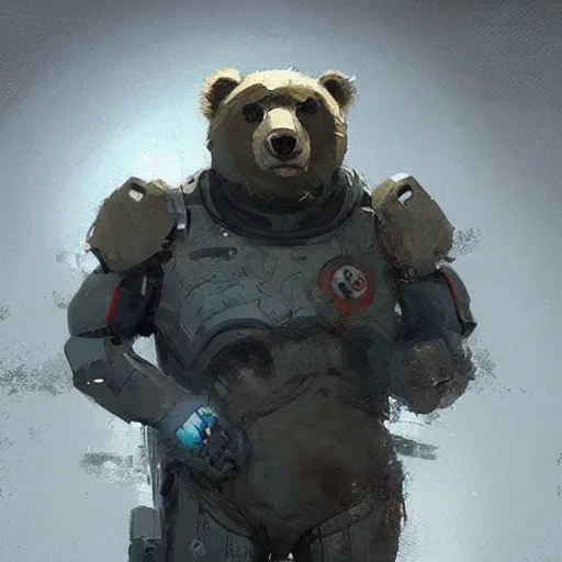 Image similar to 🤖🐻, artstation, Greg rutkowski, Trending artstation,