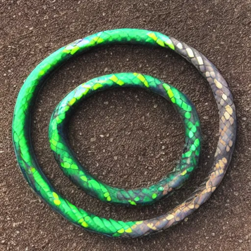 Prompt: snake skin hula hoop