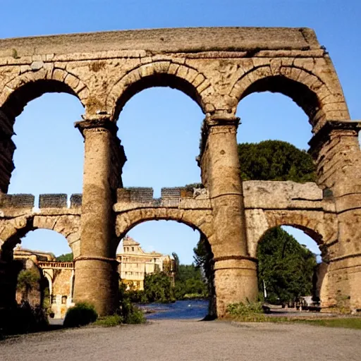 Image similar to a roman aqueduct that looks like a sea serpent