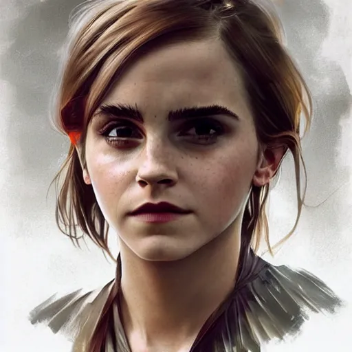 Image similar to Very funny Emma Watson looking like a monkey, colorful painting on grey scale face, powerful , magic, thunders, dramatic lighting, intricate, wild, highly detailed, digital painting, artstation, concept art, smooth, sharp focus, illustration, art by artgerm and greg rutkowski and alphonse mucha, footage