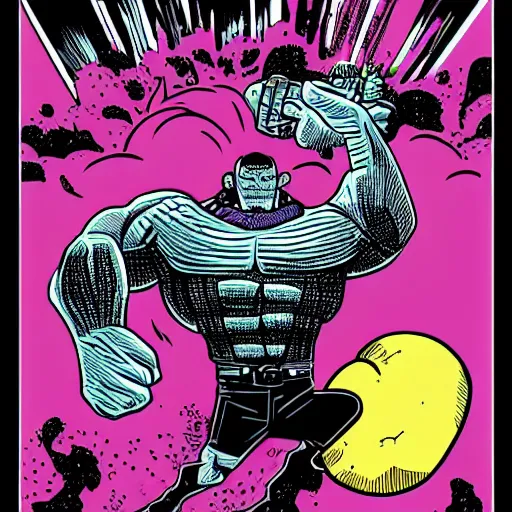 Image similar to mcbess illustration of thanos destroying the world