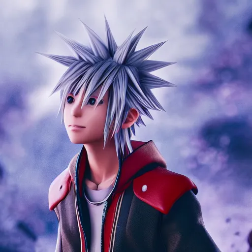 Prompt: Riku Kingdom hearts with one black wing, hd, intricate, Highly detailed, video game, 8k, digital art, octane render