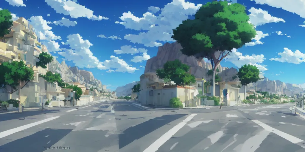 Image similar to beautiful anime Costa Blanca by makoto shinkai