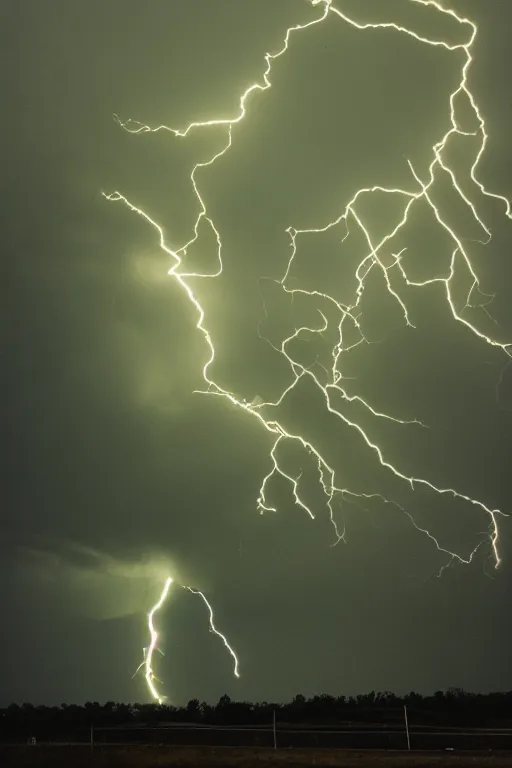 Image similar to cinestill of a huge electricity tornado, scary, intense, storm photography