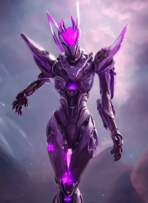 Image similar to cinematic, hyperdetailed elegant beautiful stunning giant anthropomorphic mecha hot female dragon goddess, sharp spines, sharp metal ears, smooth purple eyes, smooth fuschia skin, silver armor, nebula size, space, epic proportions, epic scale, macro giantess, warframe, destiny, furry, dragon art, goddess art, giantess art, furaffinity, octane